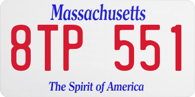 MA license plate 8TP551