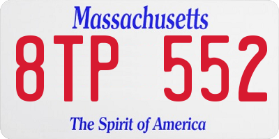 MA license plate 8TP552