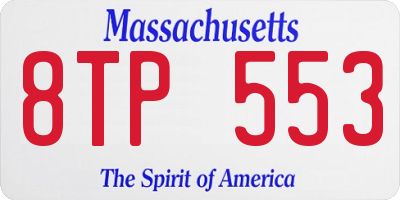 MA license plate 8TP553