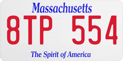 MA license plate 8TP554