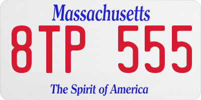 MA license plate 8TP555