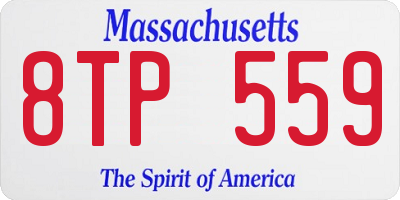 MA license plate 8TP559
