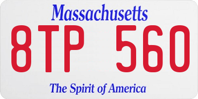 MA license plate 8TP560