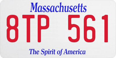 MA license plate 8TP561