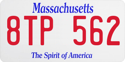 MA license plate 8TP562