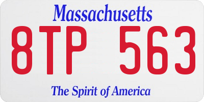 MA license plate 8TP563
