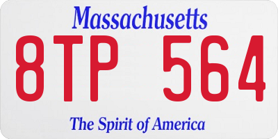 MA license plate 8TP564