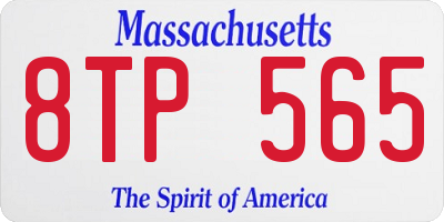 MA license plate 8TP565