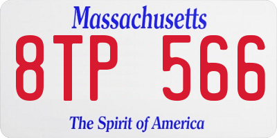 MA license plate 8TP566