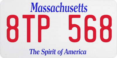MA license plate 8TP568