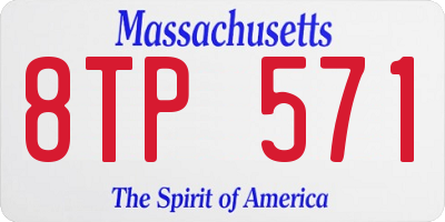 MA license plate 8TP571