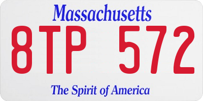 MA license plate 8TP572