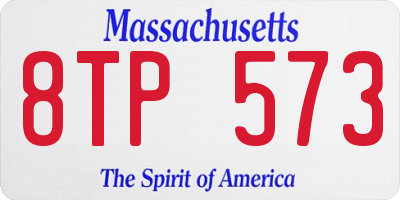 MA license plate 8TP573