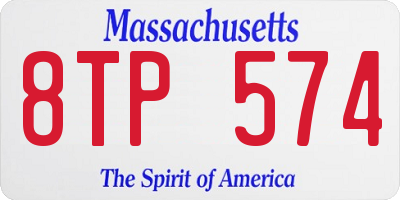 MA license plate 8TP574