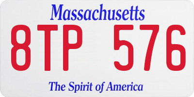 MA license plate 8TP576