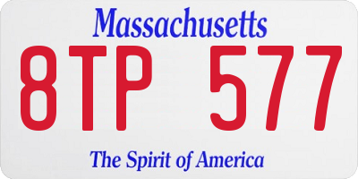 MA license plate 8TP577