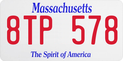 MA license plate 8TP578