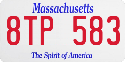 MA license plate 8TP583