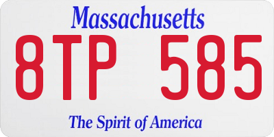 MA license plate 8TP585