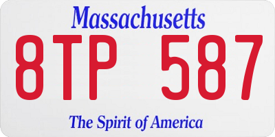MA license plate 8TP587