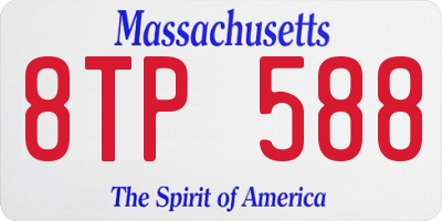 MA license plate 8TP588