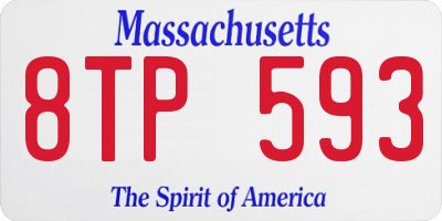 MA license plate 8TP593