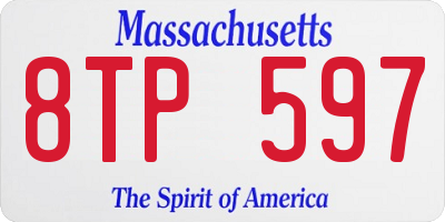 MA license plate 8TP597