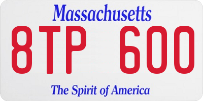 MA license plate 8TP600