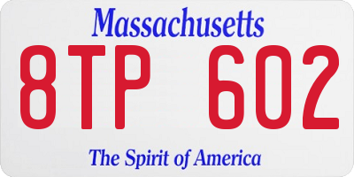 MA license plate 8TP602