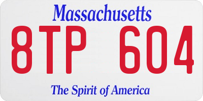 MA license plate 8TP604