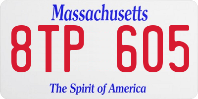 MA license plate 8TP605