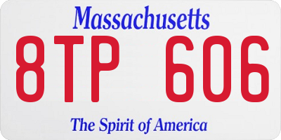 MA license plate 8TP606