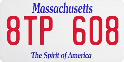 MA license plate 8TP608