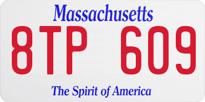MA license plate 8TP609