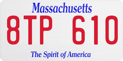MA license plate 8TP610
