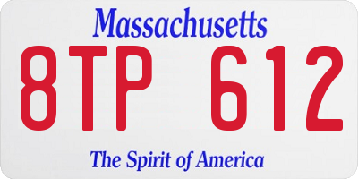 MA license plate 8TP612