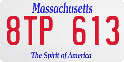 MA license plate 8TP613