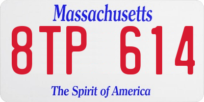 MA license plate 8TP614