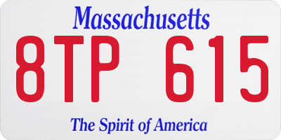 MA license plate 8TP615