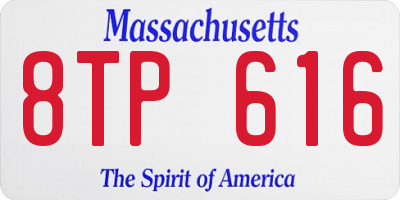 MA license plate 8TP616