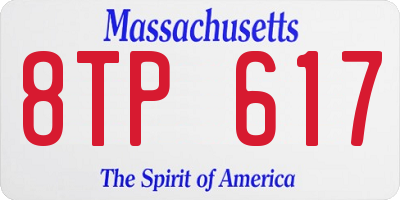 MA license plate 8TP617