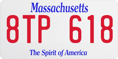 MA license plate 8TP618