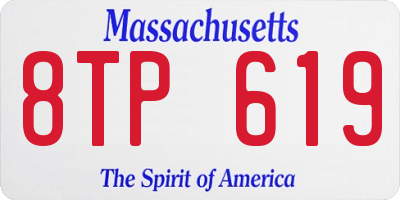 MA license plate 8TP619
