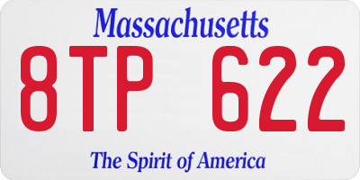 MA license plate 8TP622