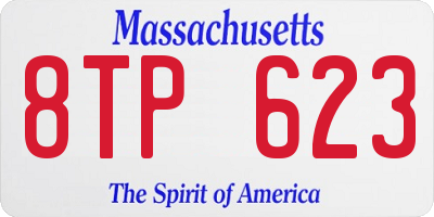 MA license plate 8TP623
