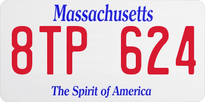 MA license plate 8TP624