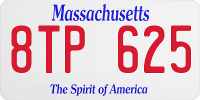 MA license plate 8TP625