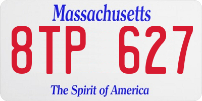 MA license plate 8TP627