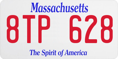 MA license plate 8TP628