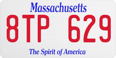 MA license plate 8TP629